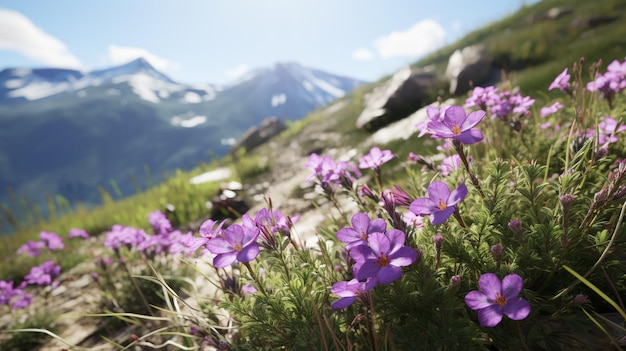 Foto fiori selvatici di montagna tranquilli