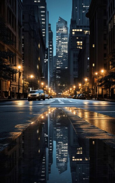 Tranquil night on an urban street