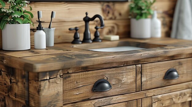 Photo tranquil oasis bathroom sink and mirror