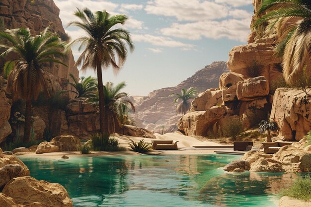 A tranquil oasis in the middle of the desert