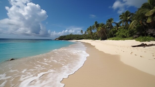 Photo tranquil oceanfront with clear skies