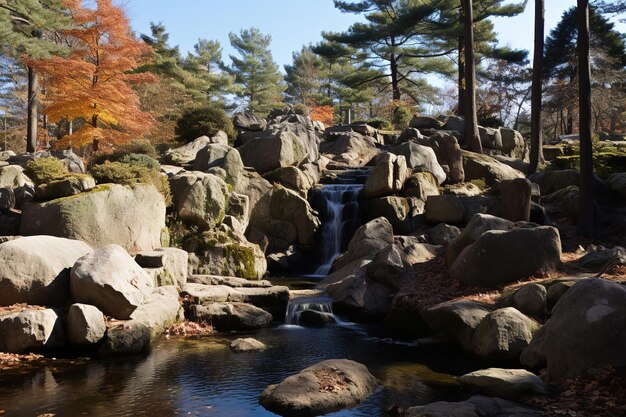 Tranquil Pond in Autumn Woods