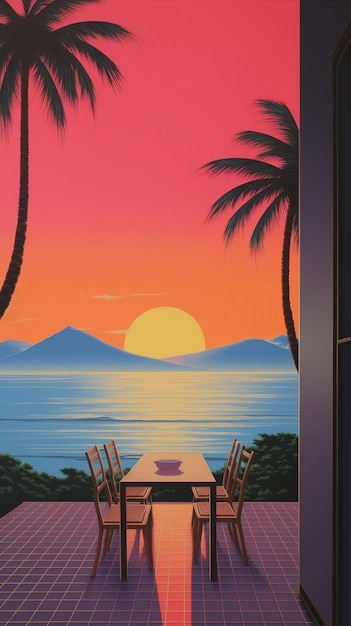 Tranquil risograph art inspired by Hiroshi Nagai AI generated