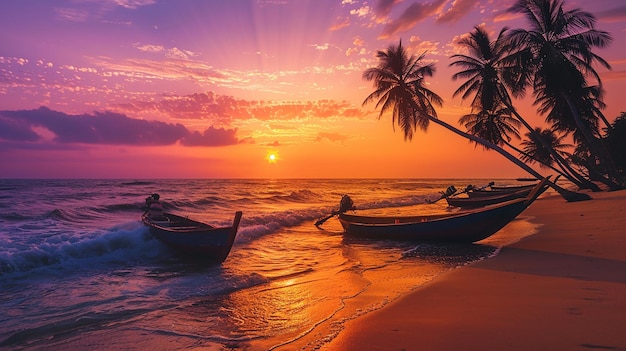 A Tranquil Scene of Mirissa Beach at Sunset