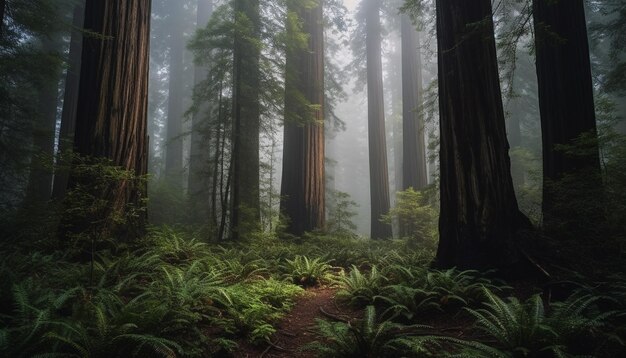 AIが生成する森の神秘の静謐な情景