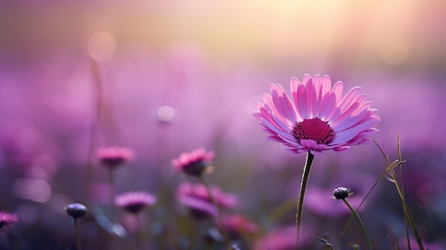 Tranquil scene of purple gerbera daisy
