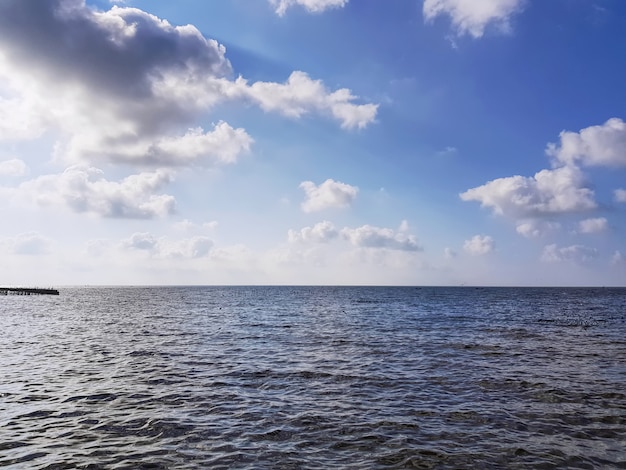 Tranquil Scenery of Sea and Cloudy Sky