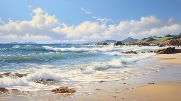 Tranquil and soothing seascape oil painting