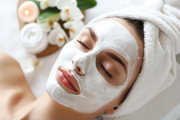 Photo tranquil spa oasis serene facial treatment isolation