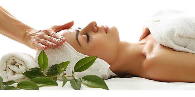 写真 tranquil spa oasis serene facial treatment isolation