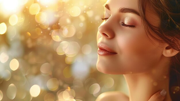 Photo tranquil spa session closeup of young woman relaxing on massage therapy