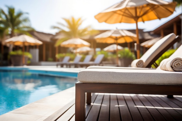 사진 호텔 수영장 의 조용한 자루 여름 휴가를 위한 낙원