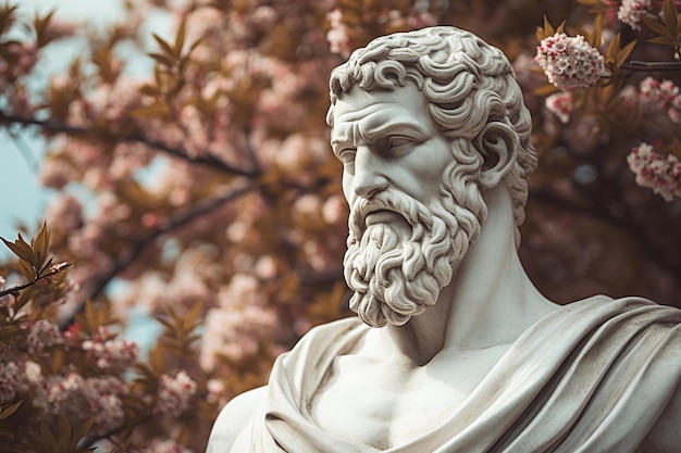 Photo tranquil teachings epicurus' philosophical haven in a verdant garden