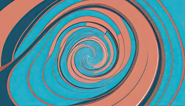 Спокойная временная деформация Завораживающий абстрактный туннель в небесно-голубом аквамарине и темном лососе