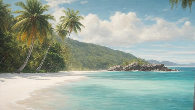 Tranquil Tropical Beach Ross Tran's Scenic Painting