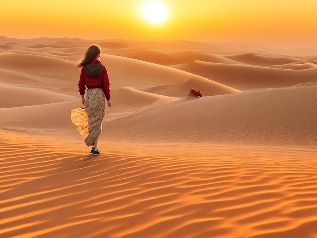 Tranquil Wanderlust Discovering Serenity in the Sand Dunes at Sunset