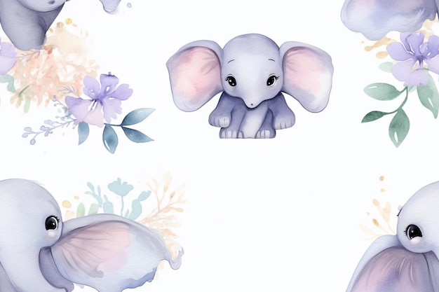 Tranquil Waters Elephant and Watercolor Dreams