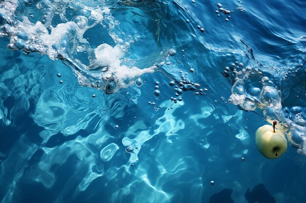 Tranquil waters texture of blue water's serene surface