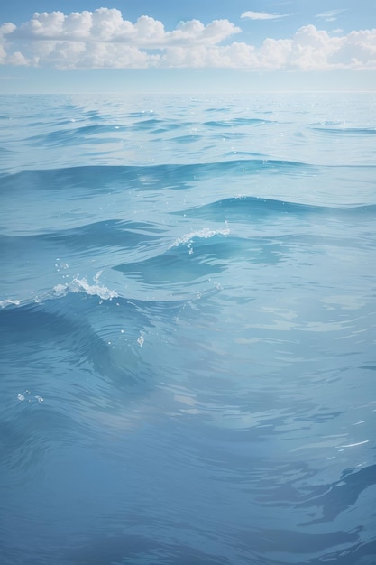 Фото Спокойные волны, окружающие безмятежность на красивом светло-голубом фоне