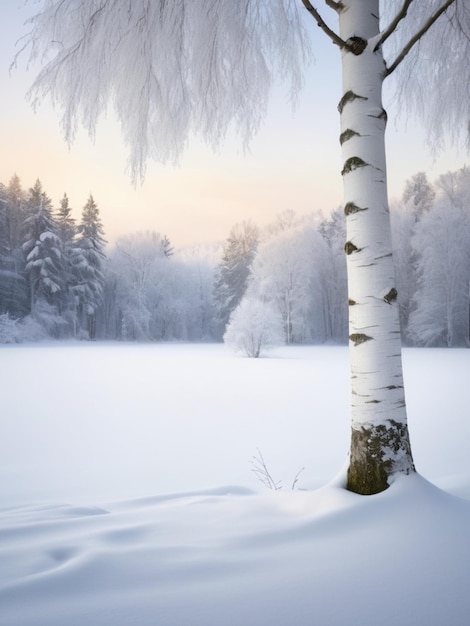 눈으로 인 외로운 색 버드나무 와 함께 조용 한 겨울 장면