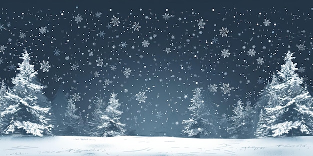 Photo tranquil winter wonderland snow covered pines and serene sky