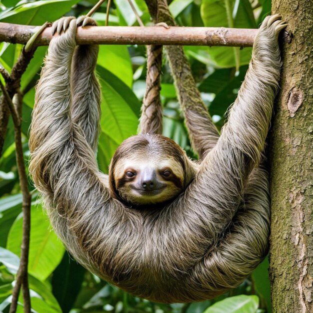 Photo the tranquil world of sloths nature slow motion wonders