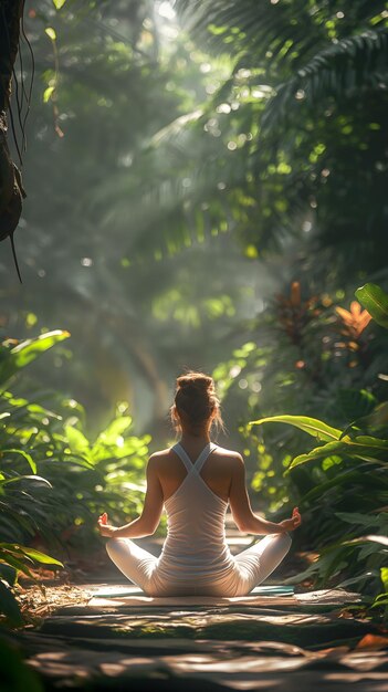 Tranquil Yoga Session in Lush Forest