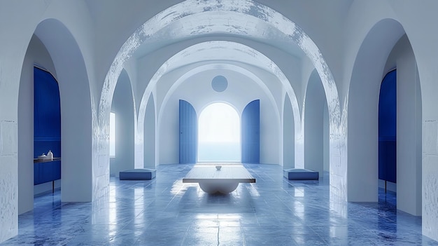 Photo the tranquility of an ancient bath a blend of history architecture and relaxation in a timeless space