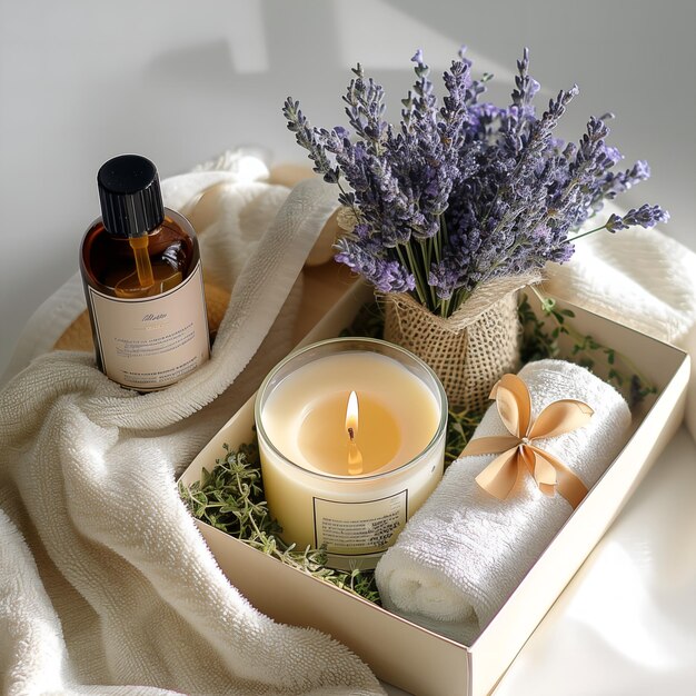 Photo tranquility in a box a beautiful lavender gift set for relaxation rejuvenation and self care