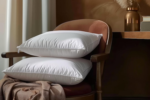 Photo tranquility zone two pillows enhance hotel aesthetics