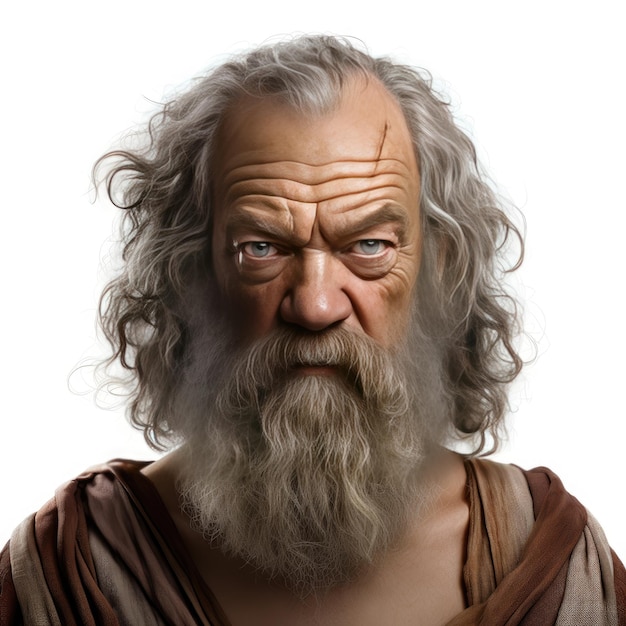 Transcendent Gaze Socrates in Photorealistic Portrait