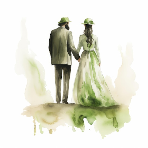 Photo transcendent love beautiful illustration of two couples in summer dresses