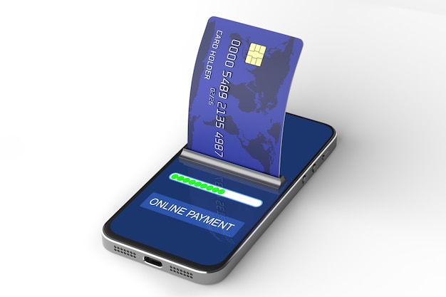 Trasferire pagamenti tramite smartphone. pagamento senza contatto. paga con il tuo smartphone. e-commerce, e-commerce, concetti di pagamento mobile. elementi grafici moderni. rendering 3d.