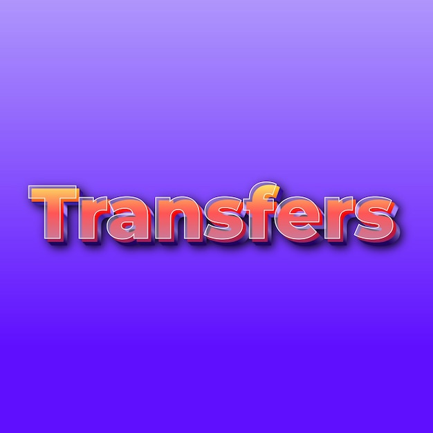 TransfersText effect JPG gradient purple background card photo