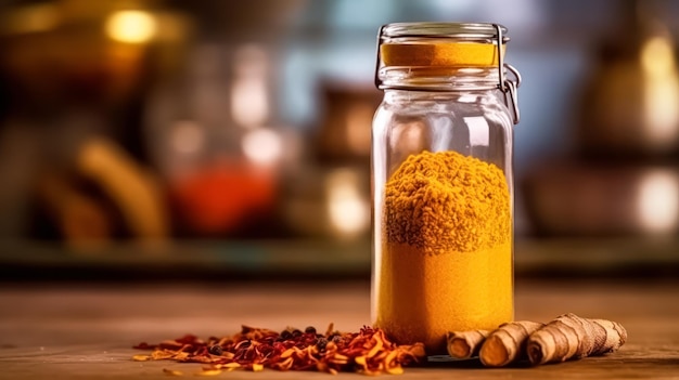 Transform your kitchen with vibrant turmeric in an exquisite glass bottle