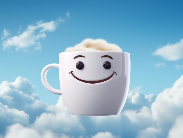Photo transform your mood exclusive 3d coffee cup with smiley face design