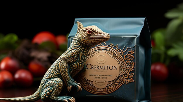 Photo transformative brilliance showcasing the cameleon logo with stunning packaging design and product p