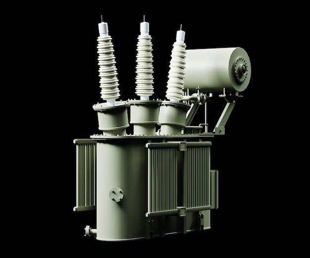 3д модель трансформатора на черном фоне