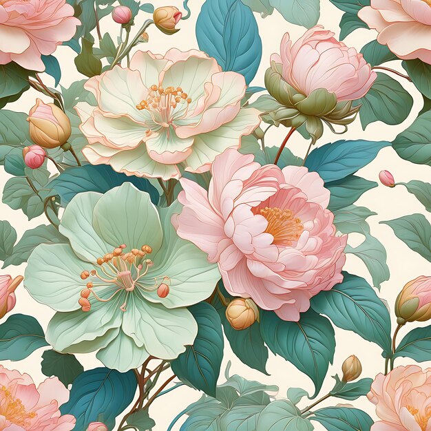 Photo transforming floral art with the delicacy of pastel hues 1