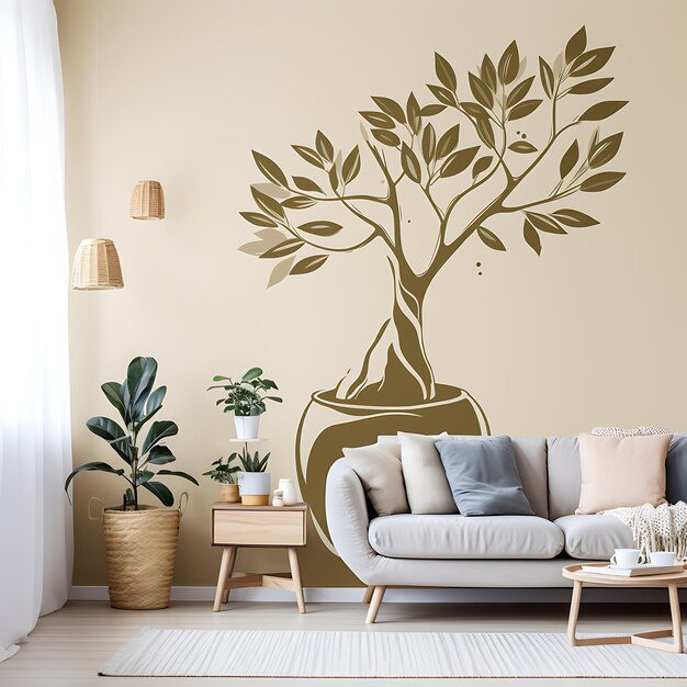 Premium AI Image  Transforming Spaces Captivating Wall Decor Backgrounds for Inspired Interiors