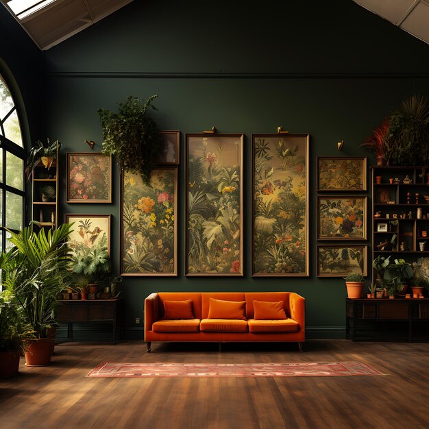 Premium AI Image  Transforming Spaces Captivating Wall Decor Backgrounds for Inspired Interiors