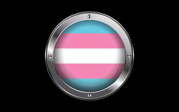 Transgender lgbt pride flag 3d badge vector image