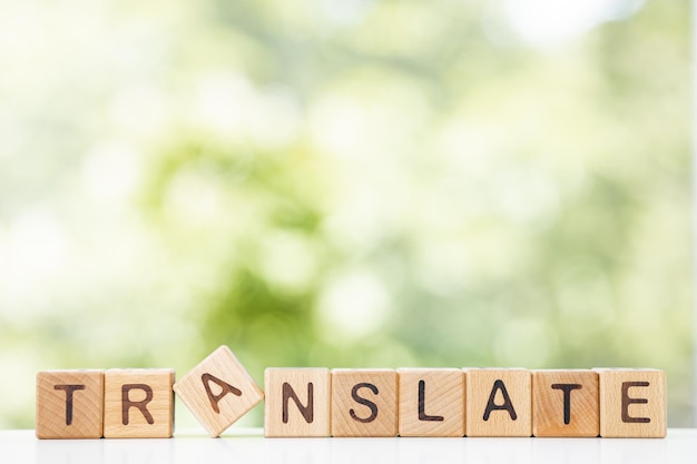 Translate word concept on cubes