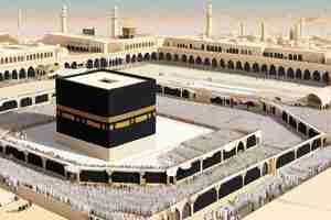 Photo translation may allah accept your hajj and grant you forgiveness kaaba vector for hajj mabroo