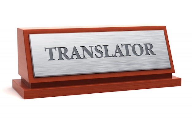 Translator job title on nameplate