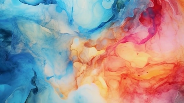 Translucent alcohol ink colors on a background Generative AI