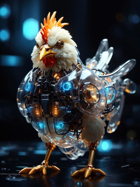 Прозрачная биомеханическая курица