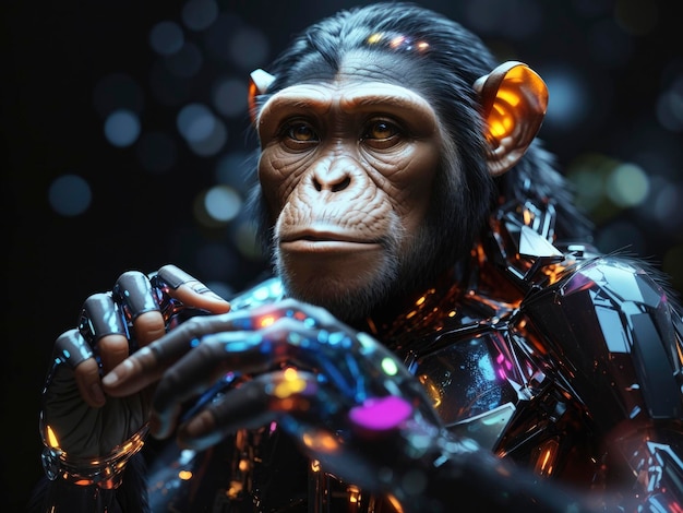 Translucent Biomechanical Chimpanzee