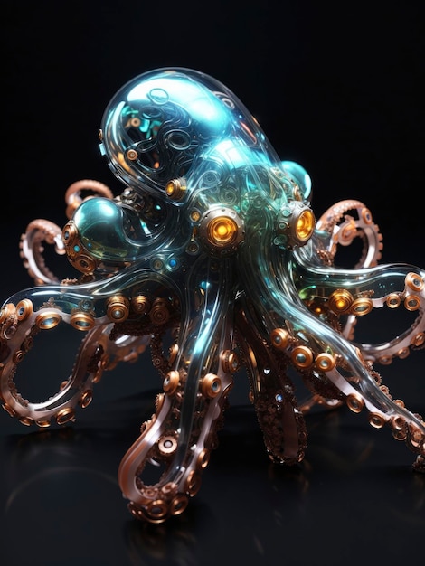 Translucent Biomechanical Octopus