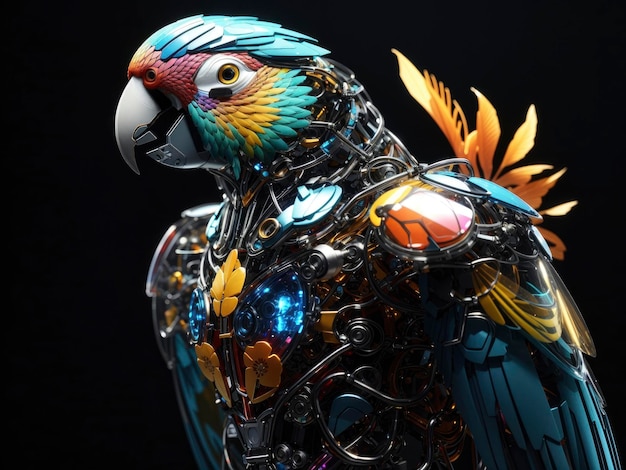 Translucent Biomechanical Parrot